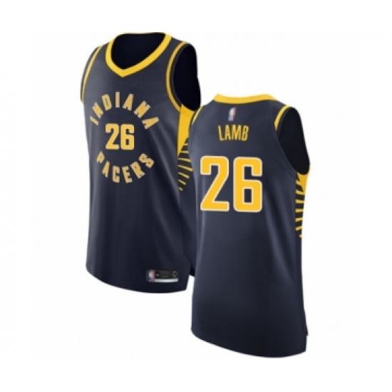 Men's Indiana Pacers #26 Jeremy Lamb Authentic Navy Blue Basketball Jersey - Icon Edition - Ujersey