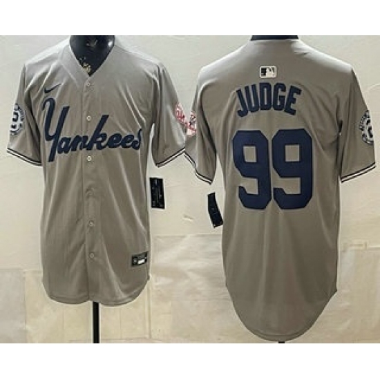 Men's New York Yankees #99 Aaron Judge Grey Limited Jersey - Ujersey