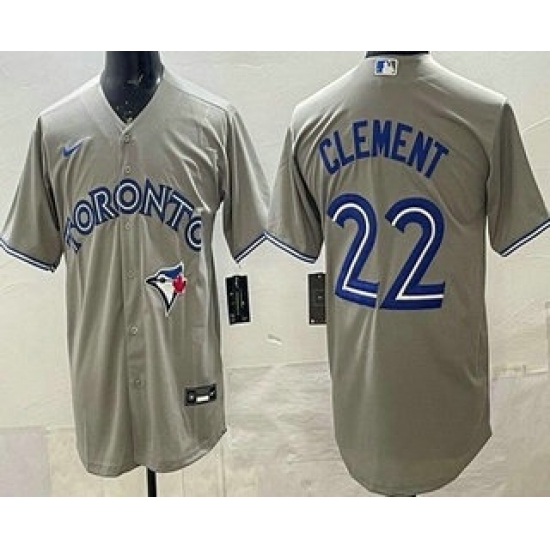 Men's Toronto Blue Jays #22 Ernie Clement Gray Cool Base Jersey - Ujersey