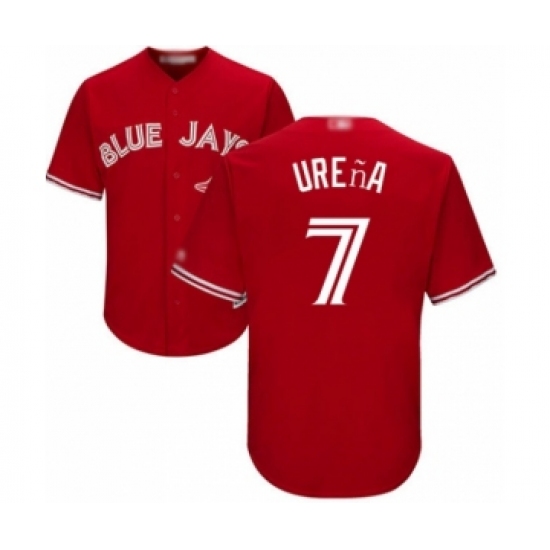 Youth Toronto Blue Jays #7 Richard Urena Authentic Scarlet Alternate Baseball Player Jersey - Ujersey