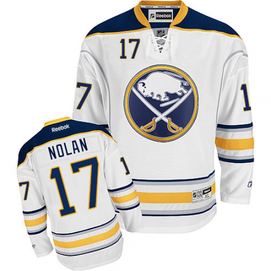 Women's Reebok Buffalo Sabres #17 Jordan Nolan Authentic White Away NHL Jersey - Ujersey