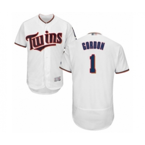 Men's Minnesota Twins #1 Nick Gordon White Home Flex Base Authentic Collection Baseball Player Jersey