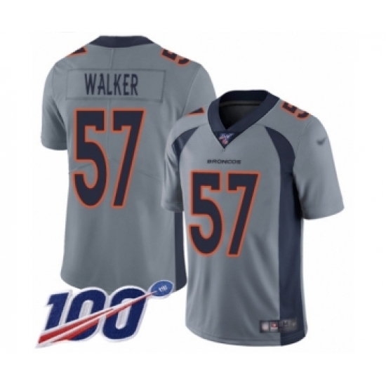 Men's Denver Broncos #57 Demarcus Walker Limited Silver Inverted Legend 100th Season Football Jersey - Ujersey