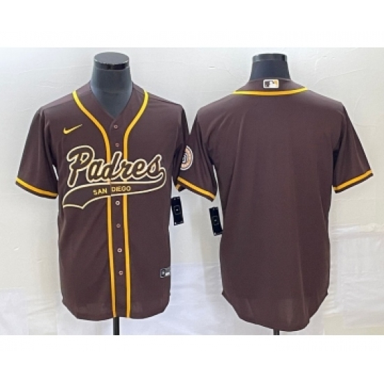 Men's San Diego Padres Blank Borwn Cool Base Stitched Baseball Jersey - Ujersey