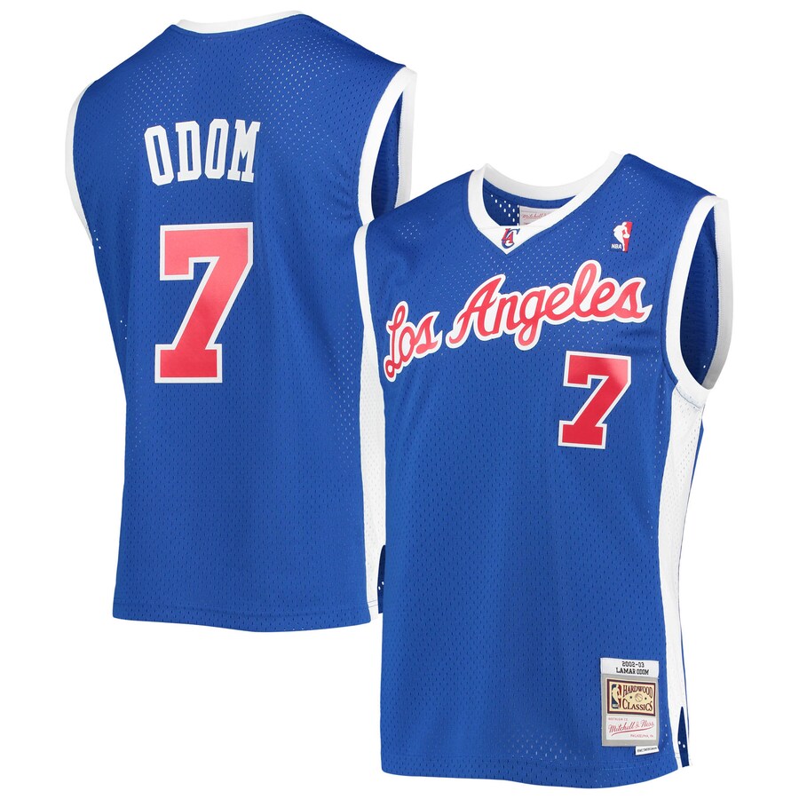 Men's LA Clippers Lamar Odom Mitchell & Ness Royal 2002/03 Hardwood Classics Swingman Jersey - Ujersey