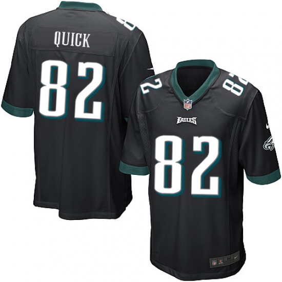 Men's Nike Philadelphia Eagles #82 Mike Quick Game Black Alternate NFL Jersey