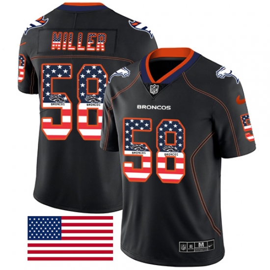 Men's Nike Denver Broncos #58 Von Miller Limited Black Rush USA Flag NFL Jersey - Ujersey
