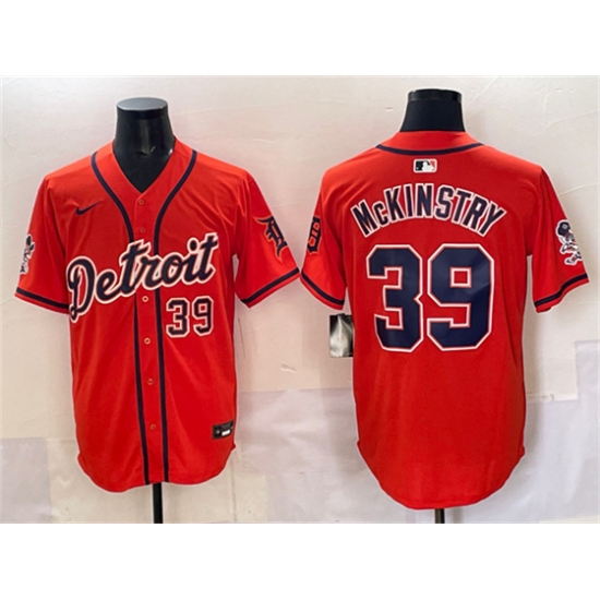 Men's Detroit Tigers #39 Zach McKinstry Orange With Vapor Premier Limited Stitched Baseball Jersey - Ujersey