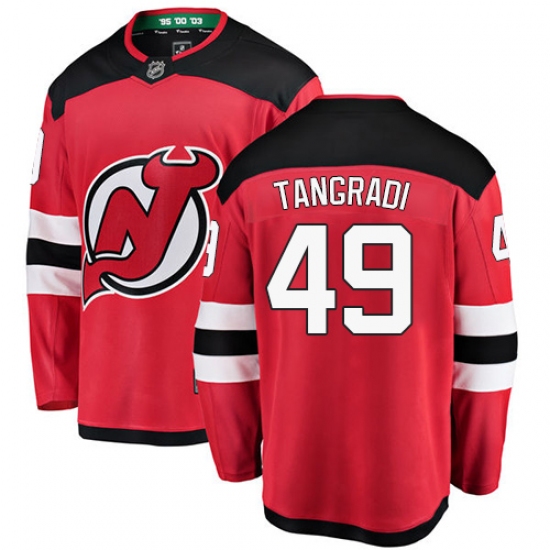 Men's New Jersey Devils #49 Eric Tangradi Fanatics Branded Red Home Breakaway NHL Jersey - Ujersey