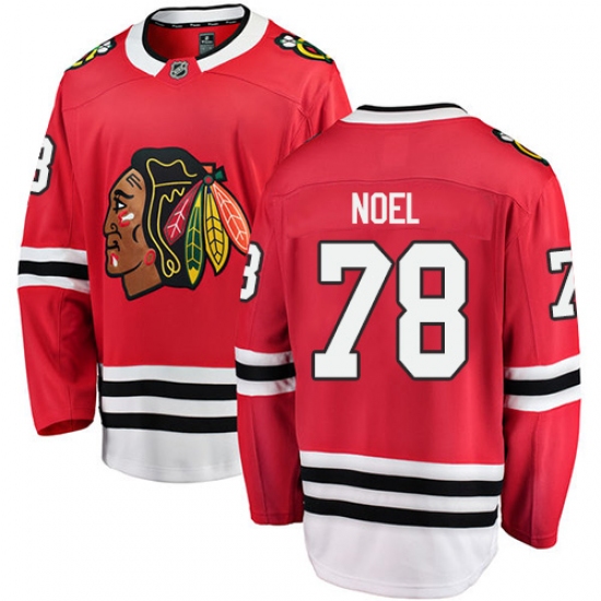 Men's Chicago Blackhawks #78 Nathan Noel Fanatics Branded Red Home Breakaway NHL Jersey - Ujersey