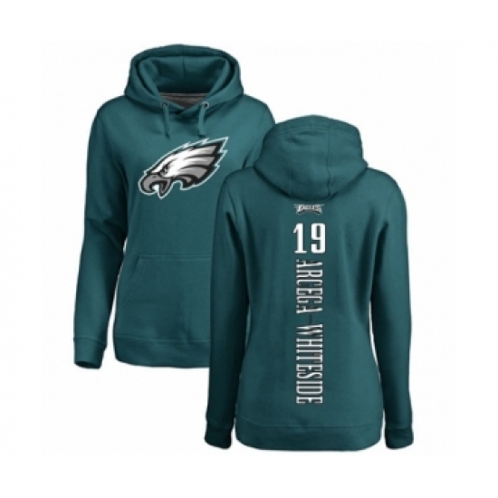 Women's Philadelphia Eagles #19 JJ Arcega-Whiteside Green Backer Pullover Hoodie - Ujersey