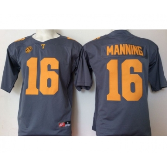 Tennessee Volunteers 16 Peyton Manning Gray College Football Jersey