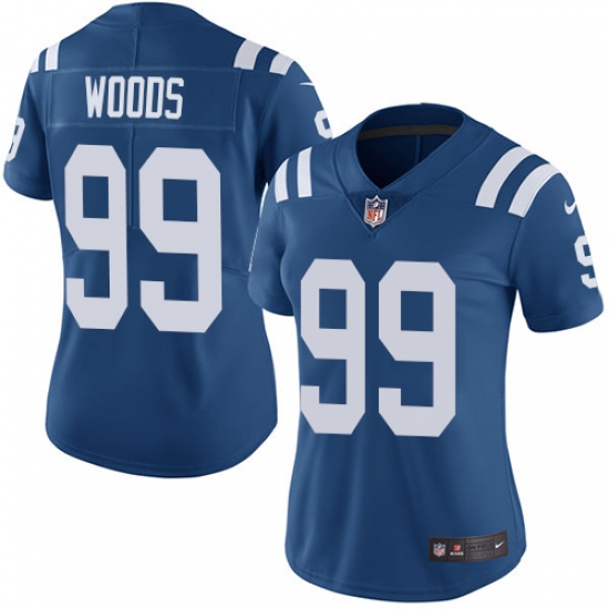 Women's Nike Indianapolis Colts #99 Al Woods Royal Blue Team Color Vapor Untouchable Limited Player NFL Jersey - Ujersey