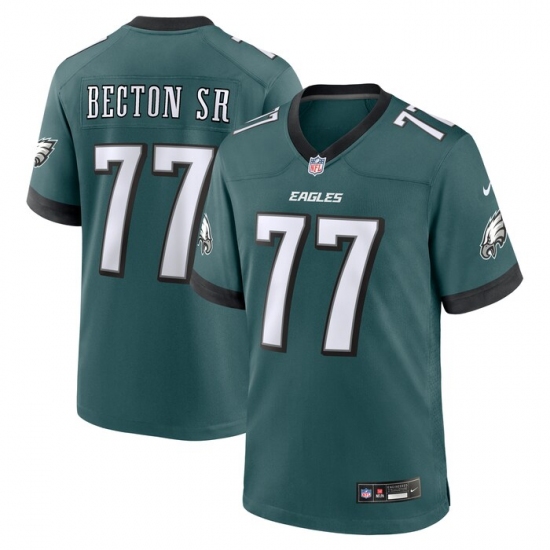 Men's Philadelphia Eagles #77 Mekhi Becton Sr. Midnight Green Nike Game Jersey - Ujersey