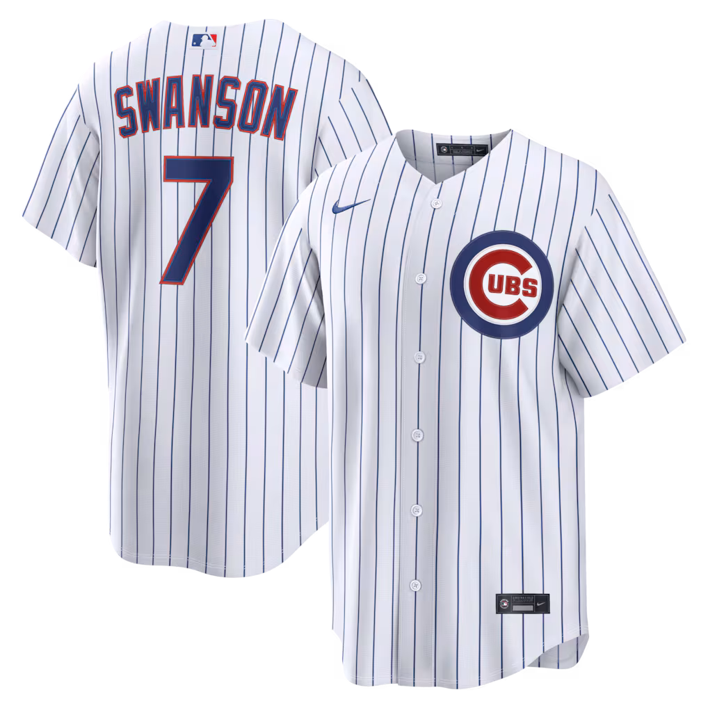 Men's Chicago Cubs Dansby Swanson Nike White Home Replica Jersey - Ujersey