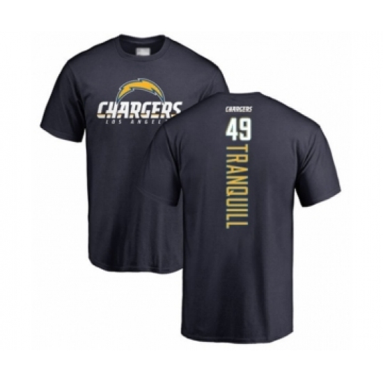Football Los Angeles Chargers #49 Drue Tranquill Navy Blue Backer T-Shirt - Ujersey
