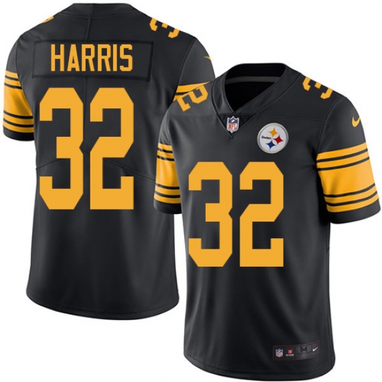 Men's Nike Pittsburgh Steelers #32 Franco Harris Limited Black Rush Vapor Untouchable NFL Jersey - Ujersey