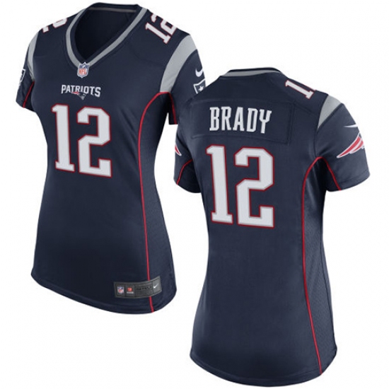 Women's Nike New England Patriots #12 Tom Brady Game Navy Blue Team Color NFL Jersey - Ujersey