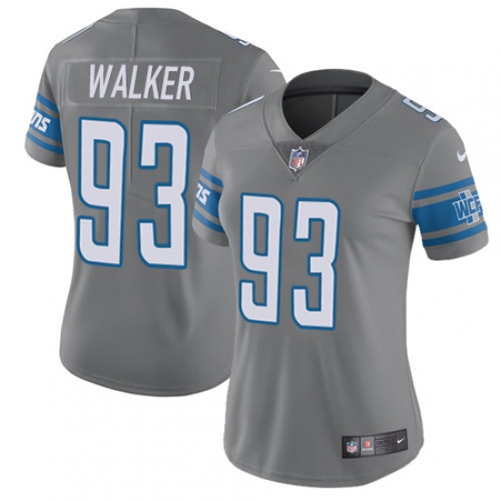 Women's Nike Detroit Lions #93 Tyrunn Walker Limited Steel Rush NFL Jersey - Ujersey
