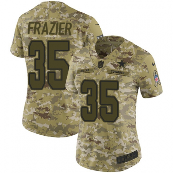 Women's Nike Dallas Cowboys #35 Kavon Frazier Limited Camo 2018 Salute to Service NFL Jersey - Ujersey