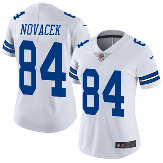 Women's Nike Dallas Cowboys #84 Jay Novacek White Vapor Untouchable Limited Player NFL Jersey - Ujersey