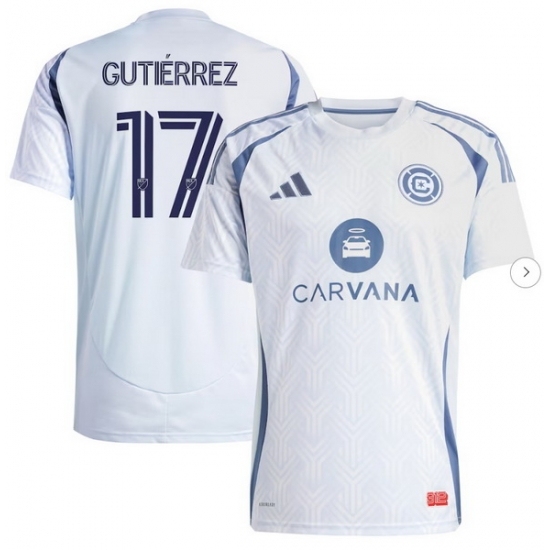 Men's Chicago Fire Brian Gutierrez adidas Light Blue 2025 The Municipal Kit Replica Player Jersey - Ujersey