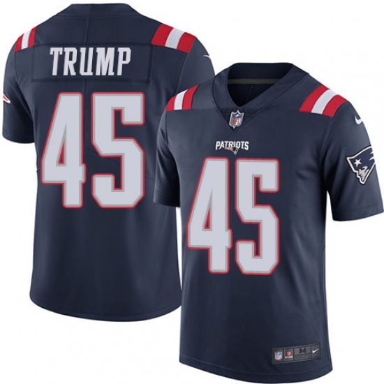Youth Nike New England Patriots #45 Donald Trump Limited Navy Blue Rush Vapor Untouchable NFL Jersey - Ujersey