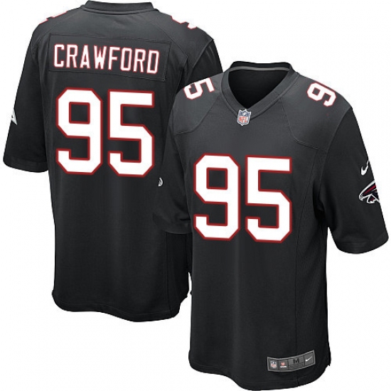 Men's Nike Atlanta Falcons #95 Jack Crawford Game Black Alternate NFL Jersey - Ujersey