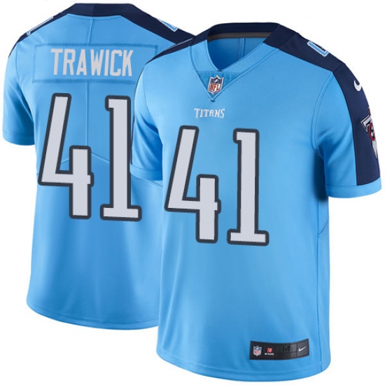 Men's Nike Tennessee Titans #41 Brynden Trawick Limited Light Blue Rush Vapor Untouchable NFL Jersey - Ujersey