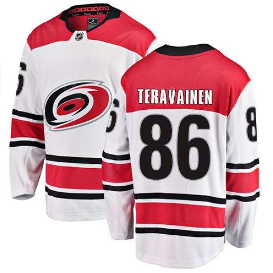 Youth Carolina Hurricanes #86 Teuvo Teravainen Fanatics Branded White Away Breakaway NHL Jersey - Ujersey