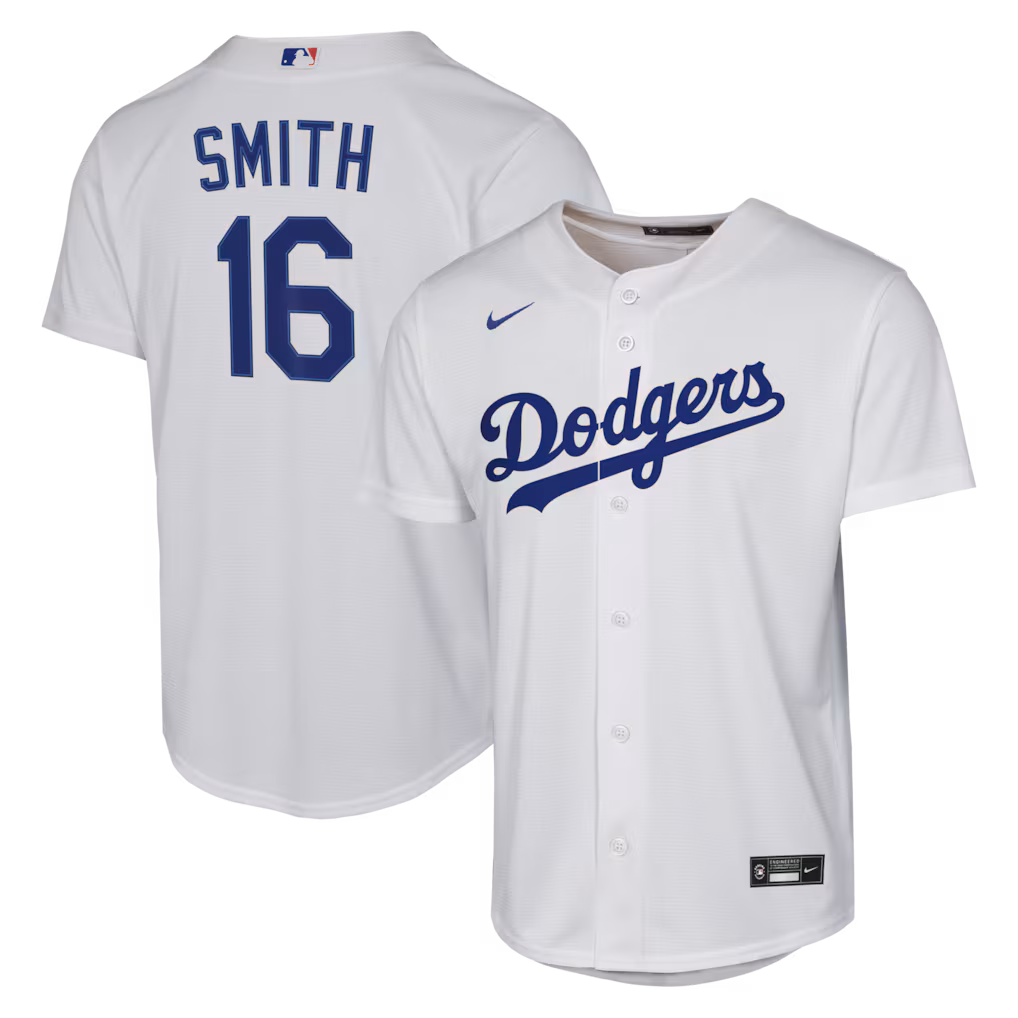 Male Los Angeles Dodgers Will Smith Nike White Home Replica Jersey - Ujersey