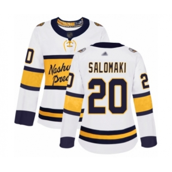 Women's Nashville Predators #20 Miikka Salomaki Authentic White 2020 Winter Classic Hockey Jersey - Ujersey