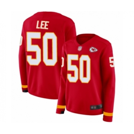 Women's Kansas City Chiefs #50 Darron Lee Limited Red Therma Long Sleeve Football Jersey - Ujersey