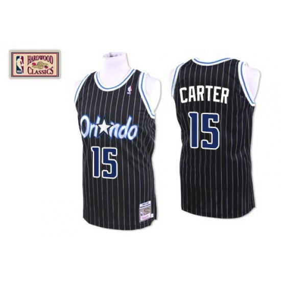 Men's Mitchell and Ness Orlando Magic #15 Vince Carter Authentic Black Throwback NBA Jersey - Ujersey