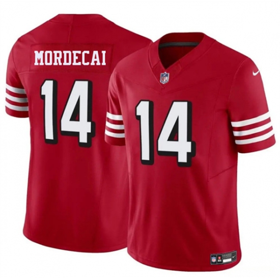 Men's San Francisco 49ers #14 Tanner Mordecai New Red 2025 F.U.S.E. Vapor Untouchable Limited Football Stitched Jersey - Ujersey