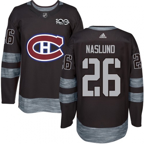 Men's Adidas Montreal Canadiens #26 Mats Naslund Premier Black 1917-2017 100th Anniversary NHL Jersey - Ujersey