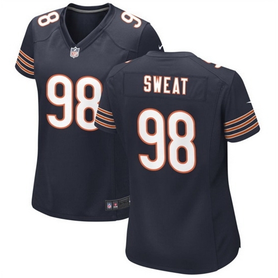 Women Chicago Bears #98 Montez Sweat Navy Stitched Jersey - Ujersey