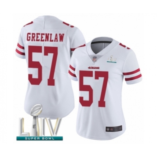 Women's San Francisco 49ers #57 Dre Greenlaw White Vapor Untouchable Limited Player Super Bowl LIV Bound Football Jersey - Ujersey