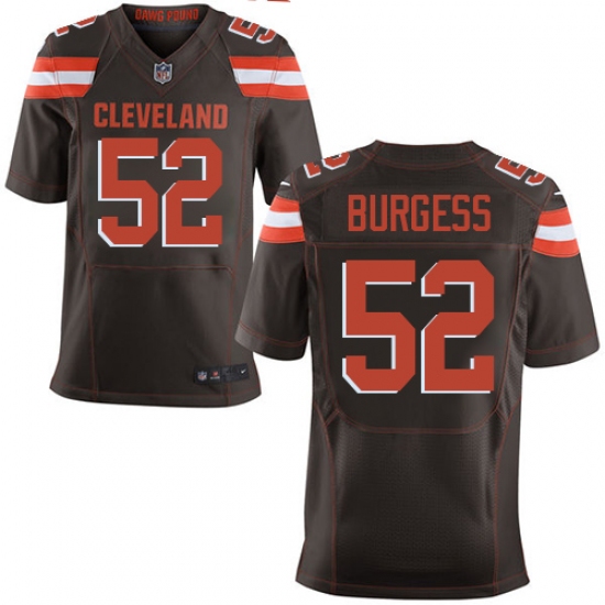 Men's Nike Cleveland Browns #52 James Burgess Elite Brown Team Color NFL Jersey - Ujersey