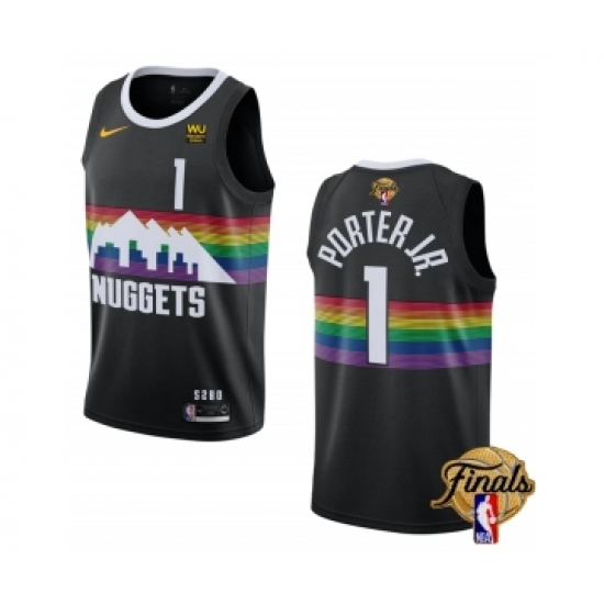 Men's Denver Nuggets #1 Michael Porter Jr. Black 2023 Finals City Edition Stitched Basketball Jersey - Ujersey