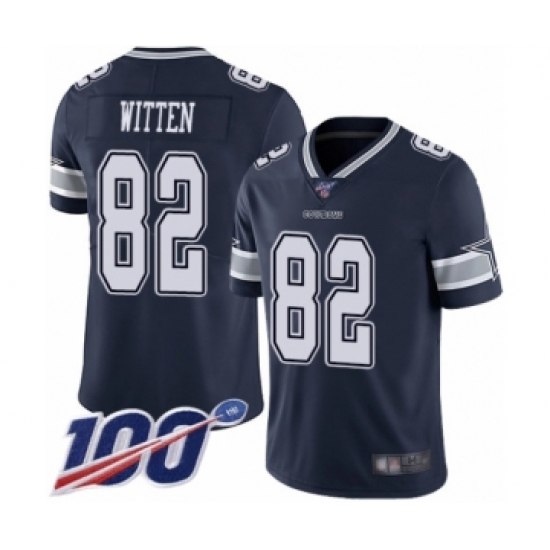 Men's Dallas Cowboys #82 Jason Witten Navy Blue Team Color Vapor Untouchable Limited Player 100th Season Football Jersey