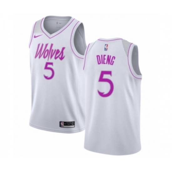 Youth Nike Minnesota Timberwolves #5 Gorgui Dieng White Swingman Jersey - Earned Edition - Ujersey