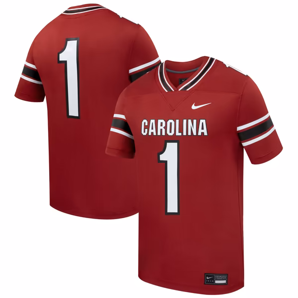 Men's Nike #1 Garnet South Carolina Gamecocks Home Replica Football Jersey