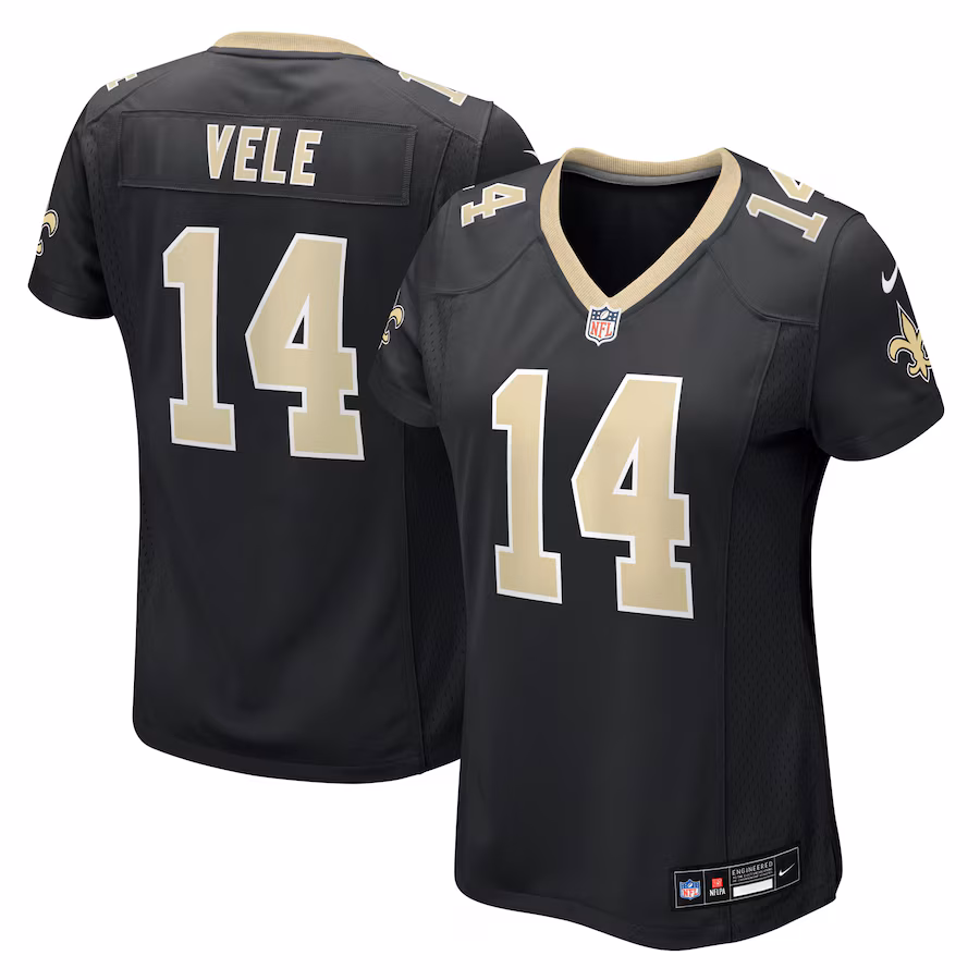 Women's New Orleans Saints Devaughn Vele Nike Black Team Game Jersey - Ujersey