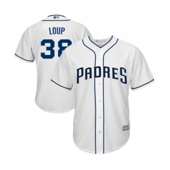 Youth San Diego Padres #38 Aaron Loup Replica White Home Cool Base Baseball Jersey - Ujersey