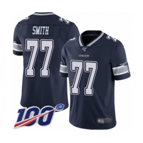 Men's Dallas Cowboys #77 Tyron Smith Navy Blue Team Color Vapor Untouchable Limited Player 100th Season Football Jersey - Ujersey