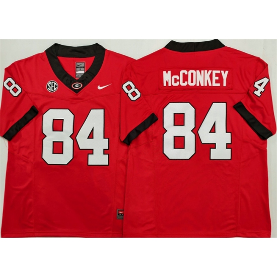Men's Georgia Bulldogs #84 Ladd McConkey Red 2025 F.U.S.E. Stitched Jersey