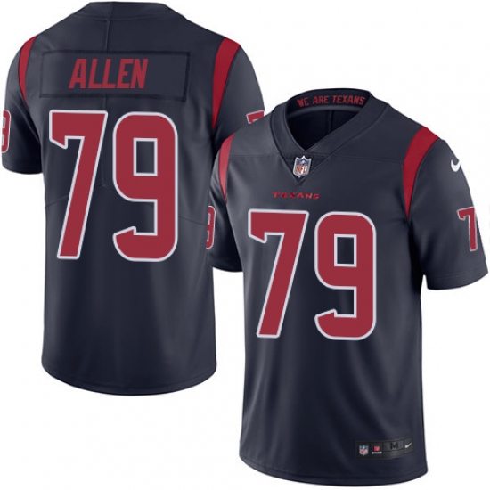 Youth Nike Houston Texans #79 Jeff Allen Elite Navy Blue Rush Vapor Untouchable NFL Jersey - Ujersey