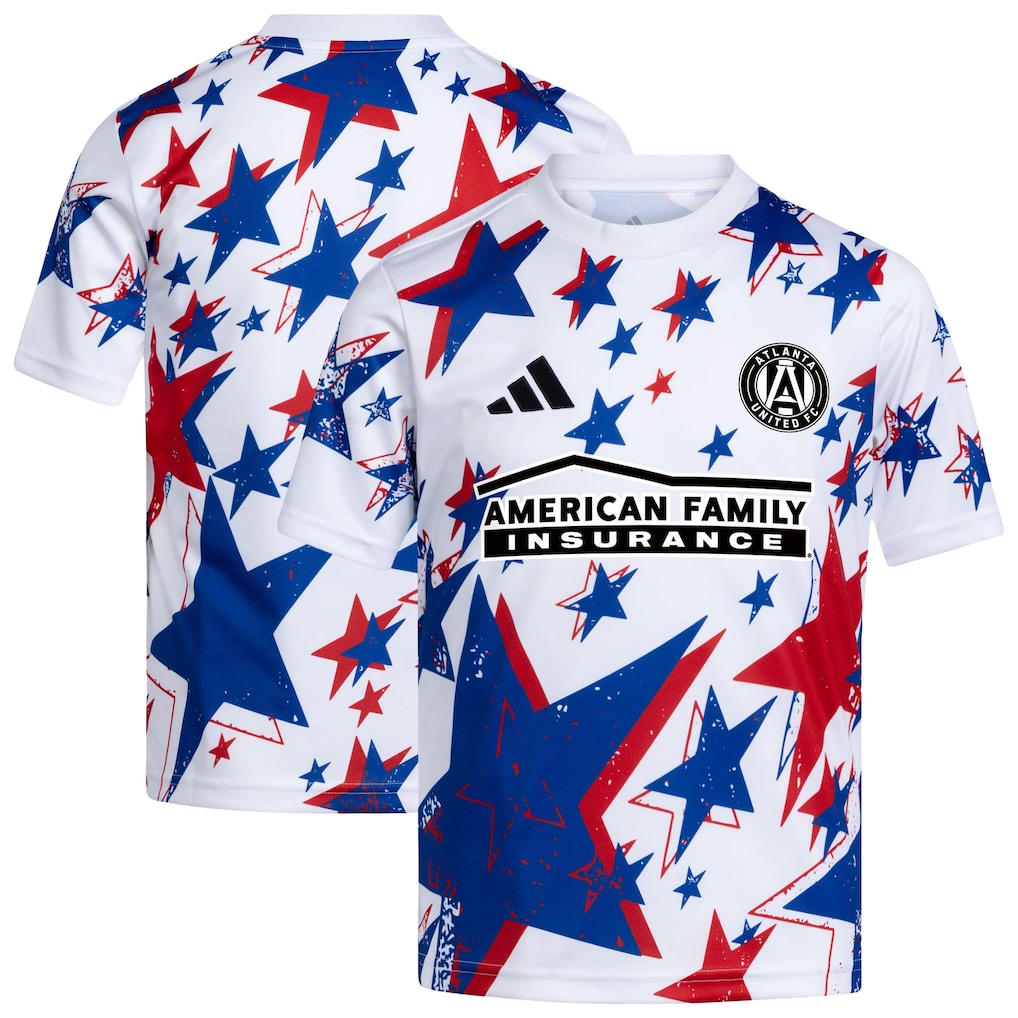 Youth Atlanta United FC adidas White 2026 Americana Pre-Match Jersey - Ujersey NHL