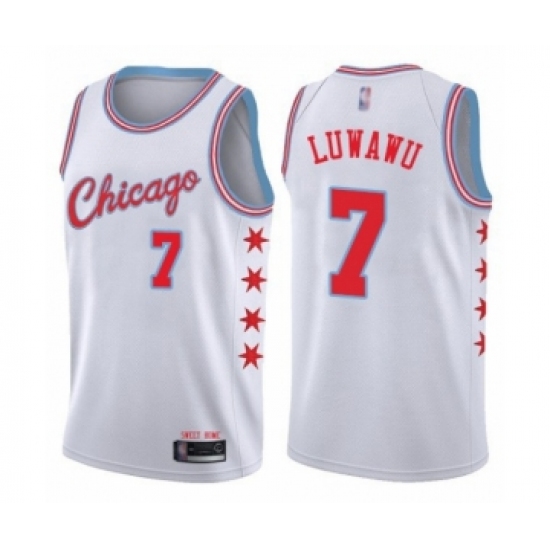 Women's Chicago Bulls #7 Timothe Luwawu Swingman White Basketball Jersey - City Edition - Ujersey